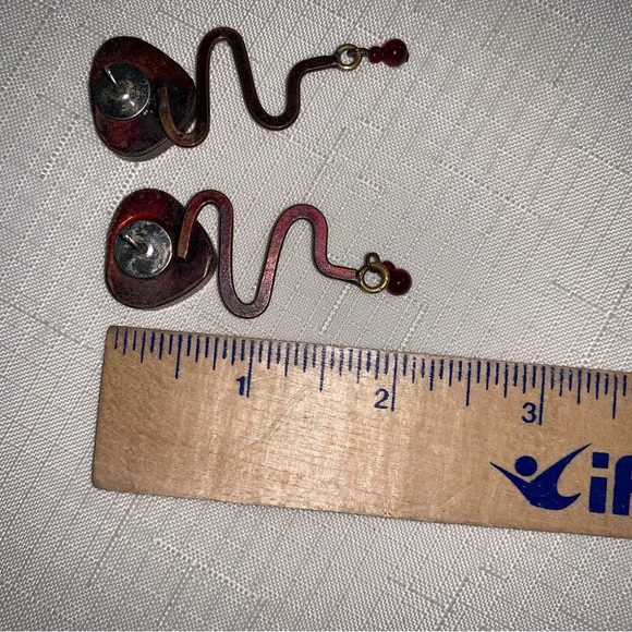 Handmade Artisan Jewelry Set Earrings Pendant Stone Metal Statement 80s 90s Y2K - Picture 8 of 12